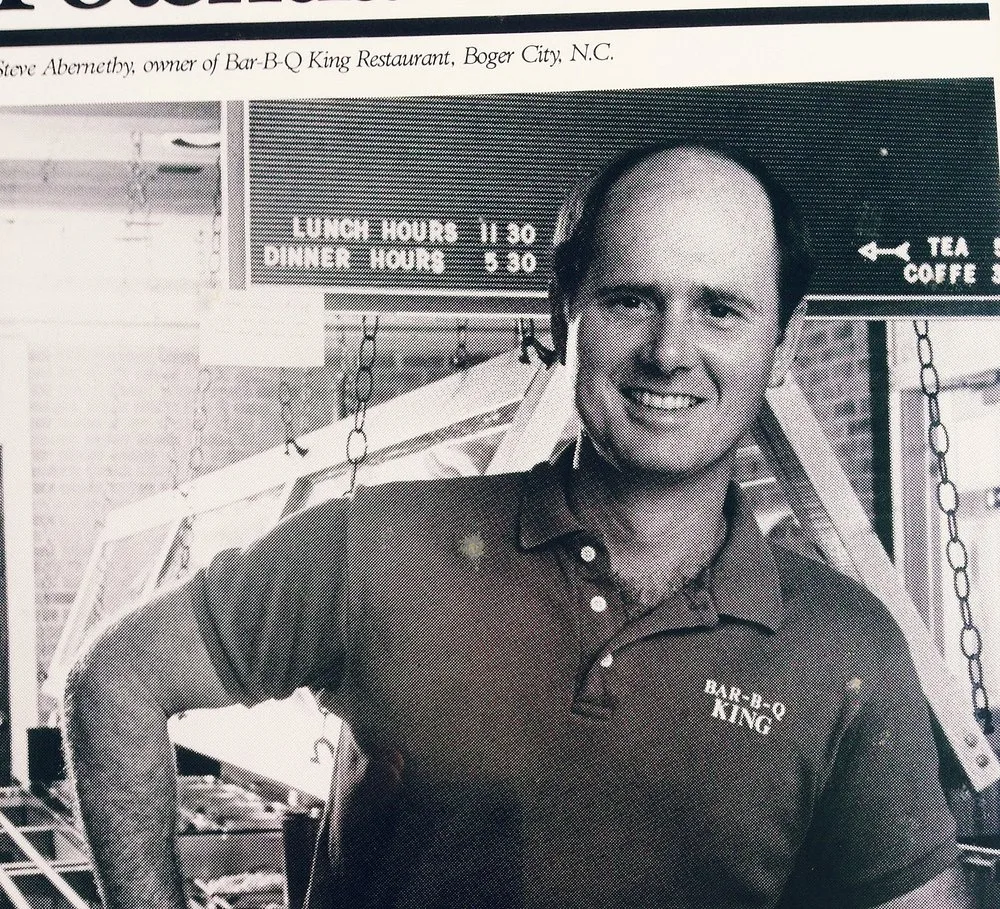 Archival photo of Steve Abernethy, founder of Bar-B-Q King in Lincolnton, NC
